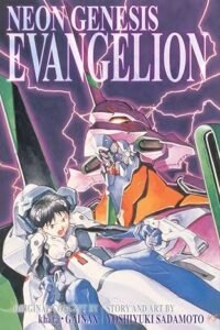 Cover art of the Neon Genesis Evangelion manga featuring Shinji Ikari, Rei Ayanami, and Evangelion Unit-01 in a striking pose, offering a detailed and alternate exploration of the anime’s storyline. An optional part of the Neon Genesis watch order.