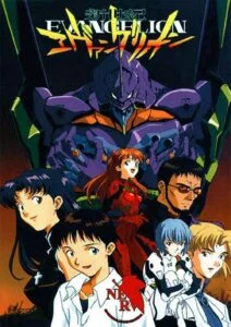Neon Genesis Evangelion TV series cover showcasing Shinji Ikari and Evangelion Unit-01,and other characters symbolizing the start of the iconic anime series. Essential for understanding the Neon Genesis watch order.