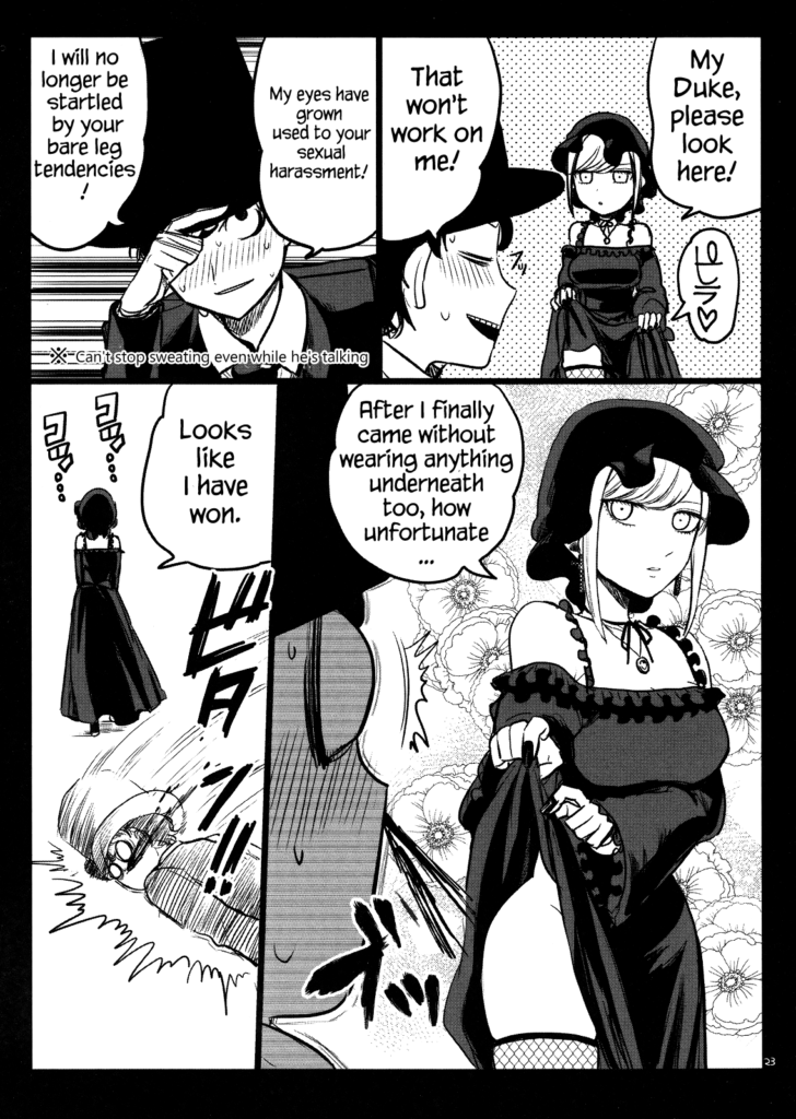 ecchi manga panel from The Duke of Death and His Maid