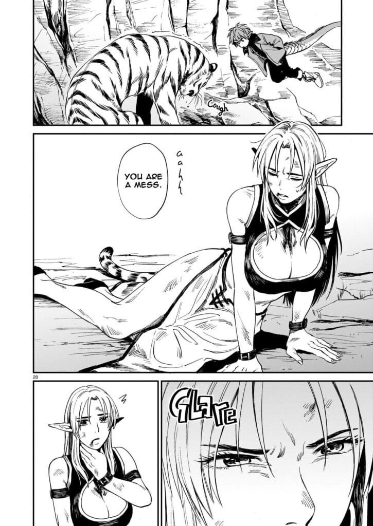 ecchi manga panel from The Tiger Won't Eat the Dragon Yet