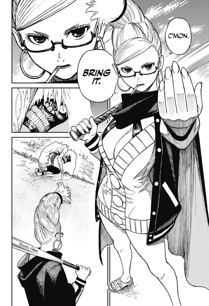 ecchi manga panel from Dandadan