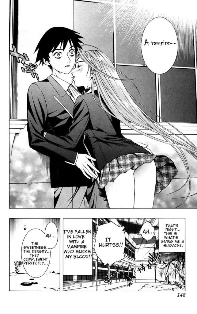 ecchi manga panel from Rosario+Vampire