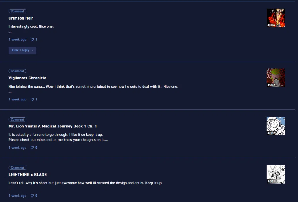 screen shot of the mangaplus website of Cven book puppet blood manga