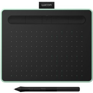 Dead Honor Manga - Living in a caravan park and trying to live my dream. 14 Query successfulA Wacom One or Intuos series graphic drawing tablet in a mint green and black color scheme. The tablet is shown from a top-down view, featuring a matte black drawing surface marked with a grid of light dots and a row of four customizable buttons across the top. The matching black digital pen or stylus lies below the tablet.